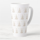 Tasse Latte Christmas Tree Beige Seamless Pattern (Angle droit)