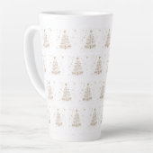 Tasse Latte Christmas Tree Beige Seamless Pattern (Angle gauche)