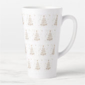 Tasse Latte Christmas Tree Beige Seamless Pattern (Droite)