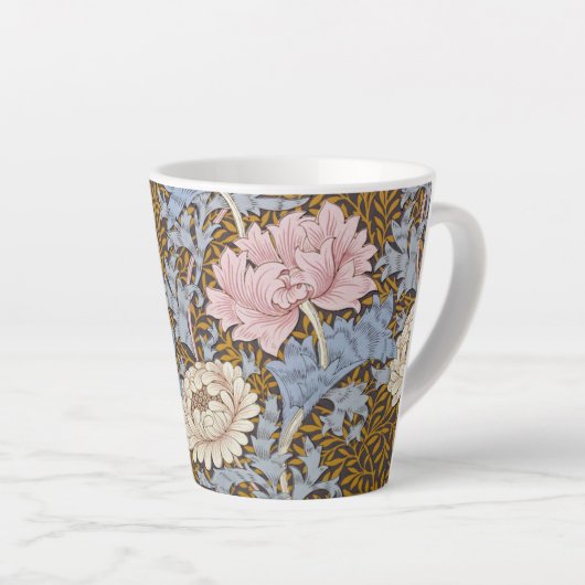 Tasse Latte Chrysanthemum rose Floral William Morris (Angle droit)