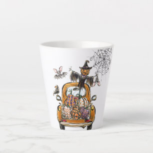 Tasse Latte Chute Citrouille Patuck avec chauve-souris épouvan