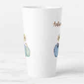 Tasse Latte Chute citrouilles esthétiques et fleurs (Devant)