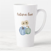 Tasse Latte Chute citrouilles esthétiques et fleurs (Droite)