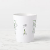 Tasse Latte Chute de neige Janvier Fleur de naissance Céramiqu (Devant)