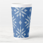 Tasse Latte Chute de Neige Tricotée (Devant)
