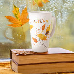 Tasse Latte Chute en amour Bonjour Automne Feuilles Fête des m<br><div class="desc">♥ Célébrez la beauté enchanteresse de l'automne avec notre Fête des mariées "Fall In Love Hello Autumn" Latte Mug ornée de feuilles de chute d'aquarelle dans des teintes oranges brûlées riches. ♥ Cette pièce rustique et charmante est un choix idéal pour les douches nuptiales, ce qui en fait un cadeau...</div>