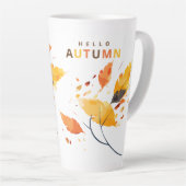 Tasse Latte Chute en amour Bonjour Automne Feuilles Fête des m (Angle droit)