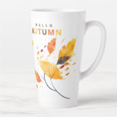 Tasse Latte Chute en amour Bonjour Automne Feuilles Fête des m (Droite)