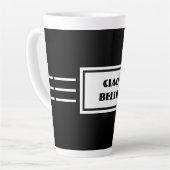 Tasse Latte CIAO BELLO Tall, Sombre & Beau NOIR & BLANC (Angle gauche)