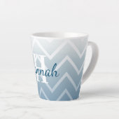 Tasse Latte Ciel Bleu Chevron Blanc (Angle droit)