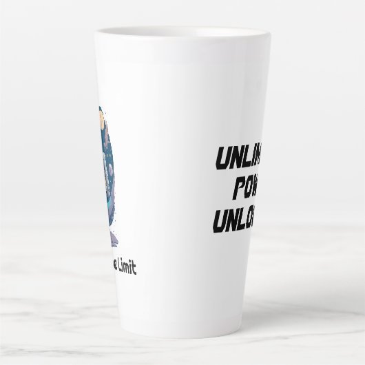 Tasse Latte Ciel est la puissance limitée et illimitée, idée c (Devant)