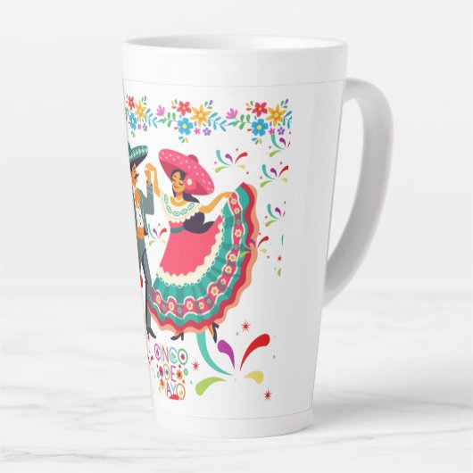 Tasse Latte Cinco colorwave blanc (Angle droit)