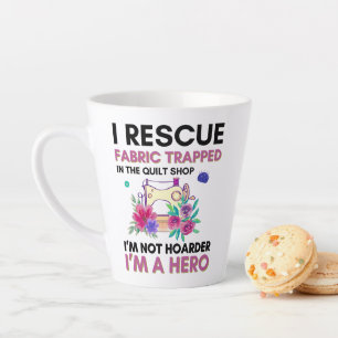 Tasse Latte Citation à coudre amusante Machine à coudre Vintag