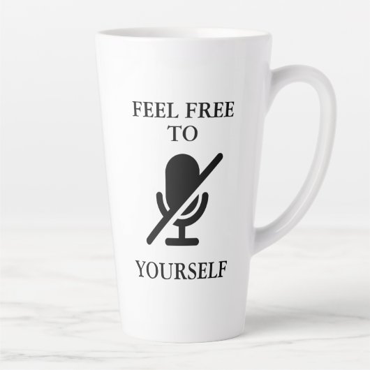 Tasse Latte Citation amusante "Mute Yourself" (Droite)