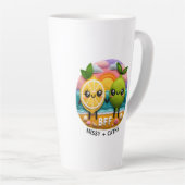 Tasse Latte Citation BFF mignonne Caractères citron et chaux C (Angle droit)