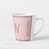 Tasse Latte Citation Christian Monogramme rose bleu (Droite)