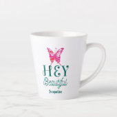 Tasse Latte Citation de beauté inspirationnelle Hey Beautity (Droite)