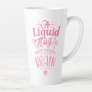 Tasse Latte Citation de café mignon ombre rose calligraphie ha