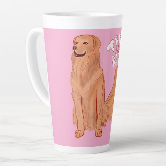 Tasse Latte Citation de chien de dessin mignon (Angle gauche)