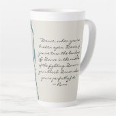Tasse Latte Citation de danse Rumi avec danseuse (Angle droit)