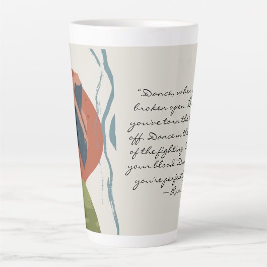 Tasse Latte Citation de danse Rumi avec danseuse (Devant)