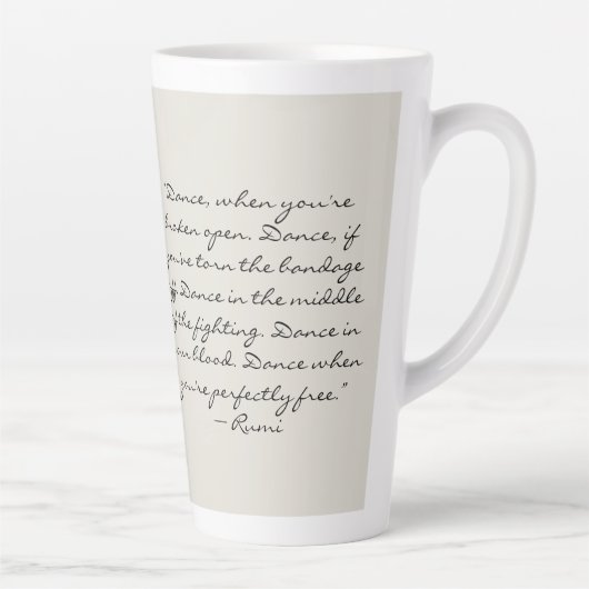 Tasse Latte Citation de danse Rumi avec danseuse (Droite)