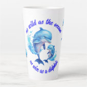 Tasse Latte Citation de dauphins d'aquarelle | (Devant)