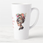 Tasse Latte Citation De Foi - Fille Avec Des Livres Sur La Têt (Droite)