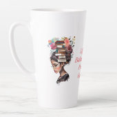 Tasse Latte Citation De Foi - Fille Avec Des Livres Sur La Têt