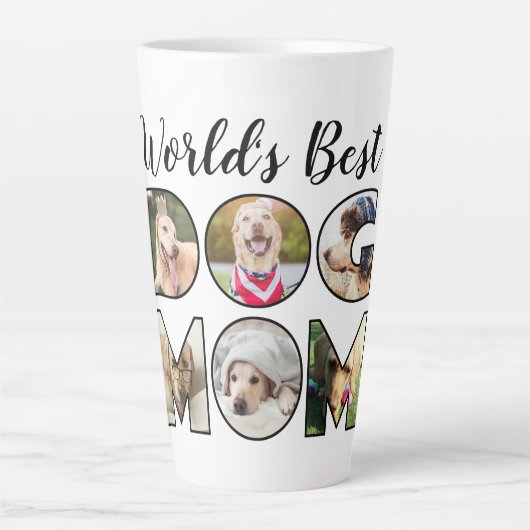 Tasse Latte Citation de la maman du meilleur chien du monde 6 (Devant)