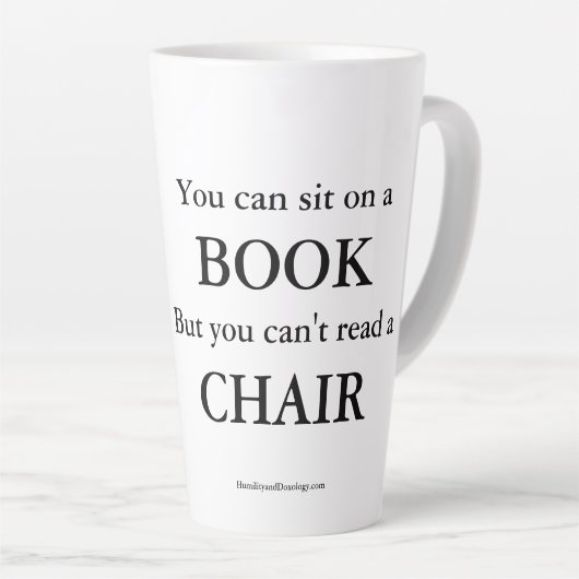 Tasse Latte Citation de livre (Angle droit)