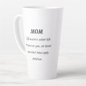 Tasse Latte Citation de maman drôle - Art de script élégant (Angle gauche)
