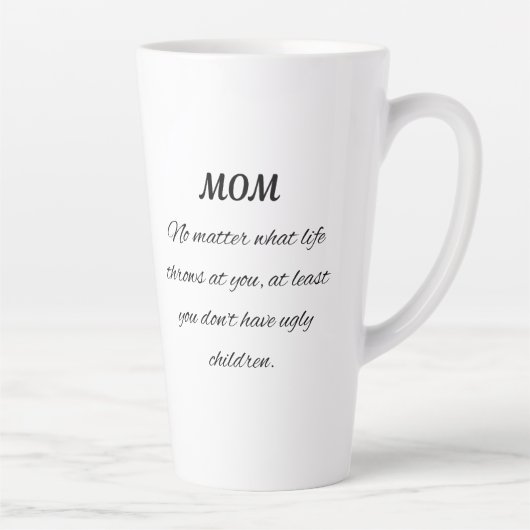 Tasse Latte Citation de maman drôle - Art de script élégant (Droite)