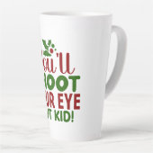 Tasse Latte Citation de Noël amusante (Angle droit)