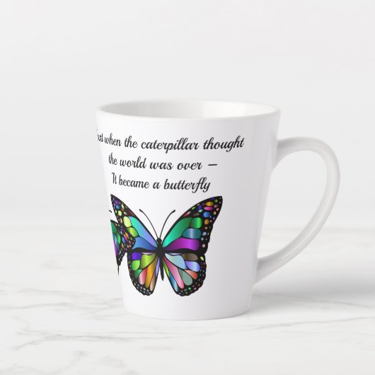 Tasse Latte Citation de papillons Motivation inspirante (Droite)
