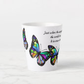Tasse Latte Citation de papillons Motivation inspirante (Devant)