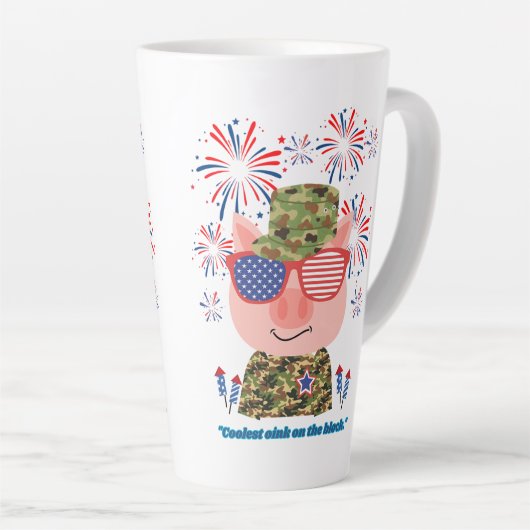 Tasse Latte citation de porc (Angle droit)