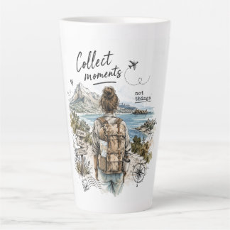 Tasse Latte Citation de voyage : Collectionnez les moments et
