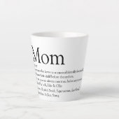 Tasse Latte Citation Définition Maman Noir et Blanc (Devant)