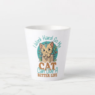 Tasse Latte Citation drôle pour amateur de chat Graphique de c