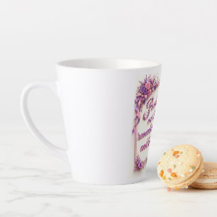 Tasse Latte Citation Fleurie Violette Parents Protègent Notre