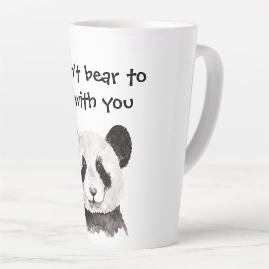 Tasse Latte Citation Romantique Moderne Avec Panda Noir Et Bla (Angle droit)