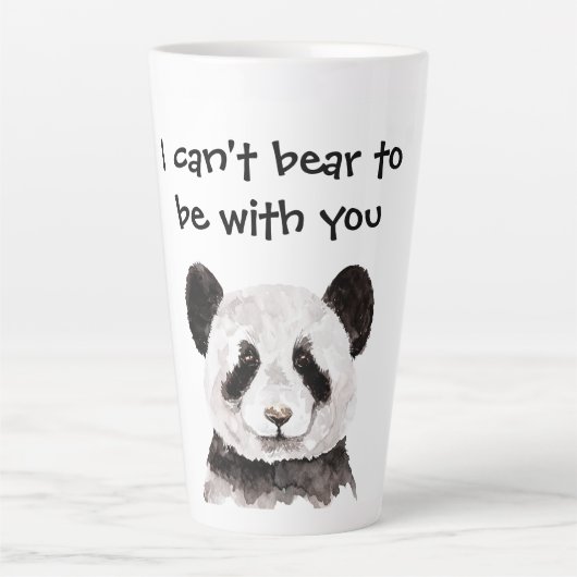 Tasse Latte Citation Romantique Moderne Avec Panda Noir Et Bla (Devant)