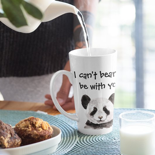 Tasse Latte Citation Romantique Moderne Avec Panda Noir Et Bla