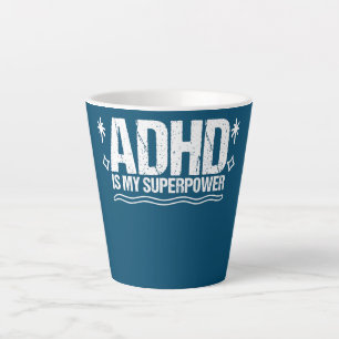Tasse Latte Citation Superpuissance ADHD Arc-en-ciel Enseignan