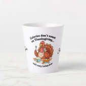 Tasse Latte Citation turque de Thanksgiving personnalisée (Devant)