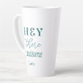 Tasse Latte Citation Vert Blanc Beau Hommes Script (Angle gauche)