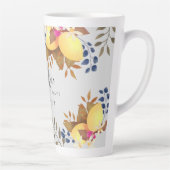 Tasse Latte Citron chic gris monogramme (Droite)