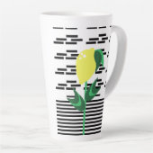 Tasse Latte Citron Plante rayures noires (Angle droit)