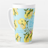 Tasse Latte Citron Squeeze Mariage Anniversaire bleu (Angle gauche)